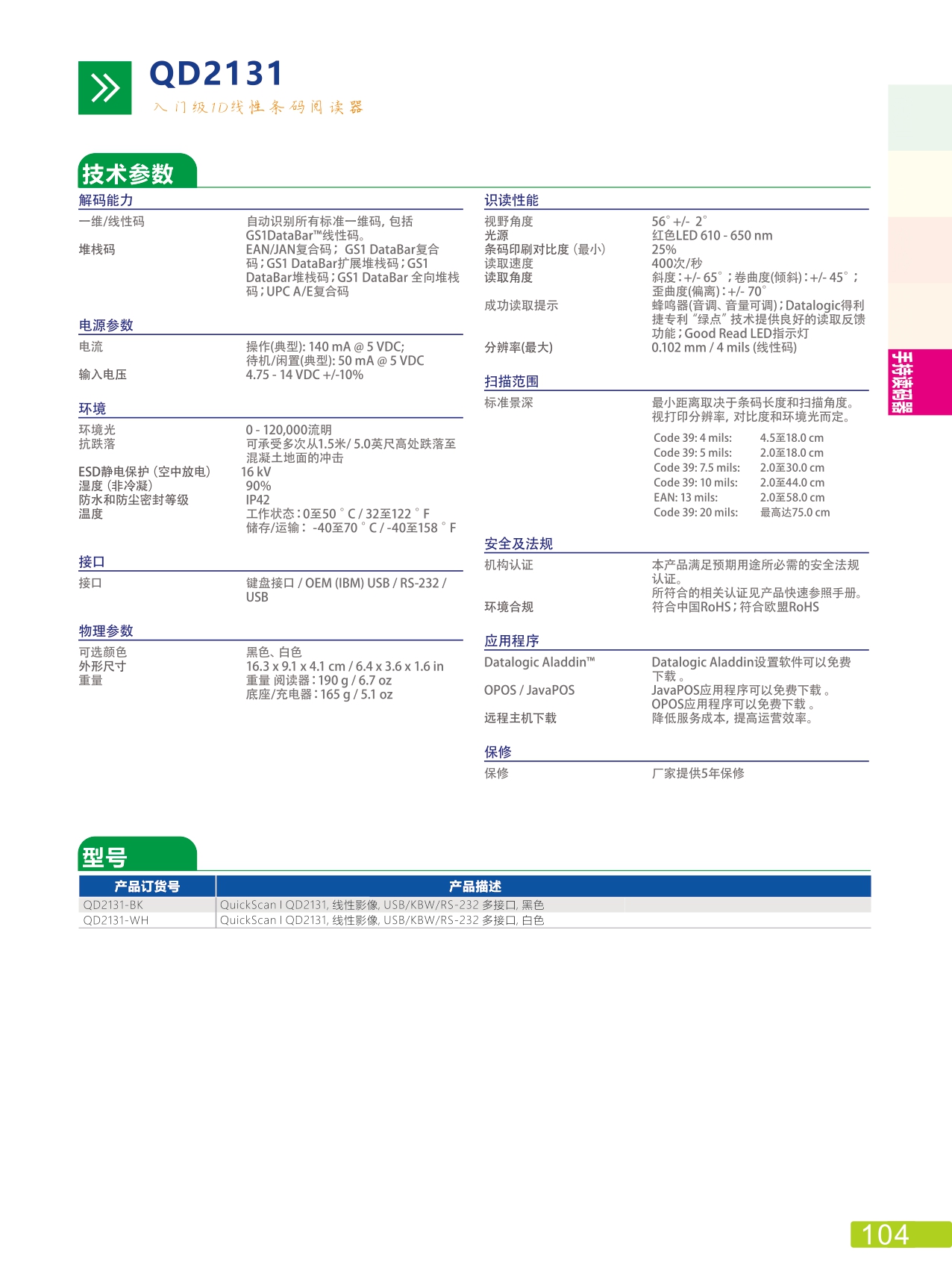 线性条码阅读器QD2131 (3)